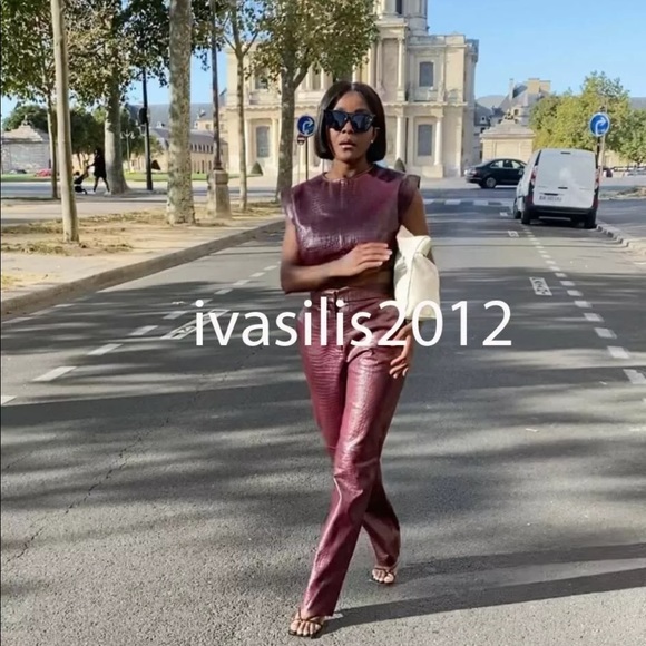 Zara Faux Leather Trousers Pant 